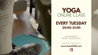 Yoga Online Class Workshop Workout course ad Video Sampul Facebook (16:9) template