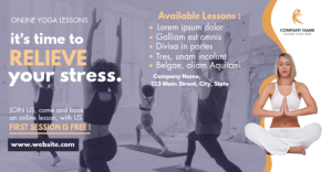Grijs Online Yoga Lessons Annuncio Facebook Template