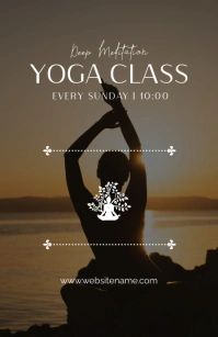Yoga poster design Tabloid template