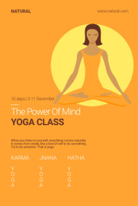 Naranja Yoga Class Promotion Poster Template