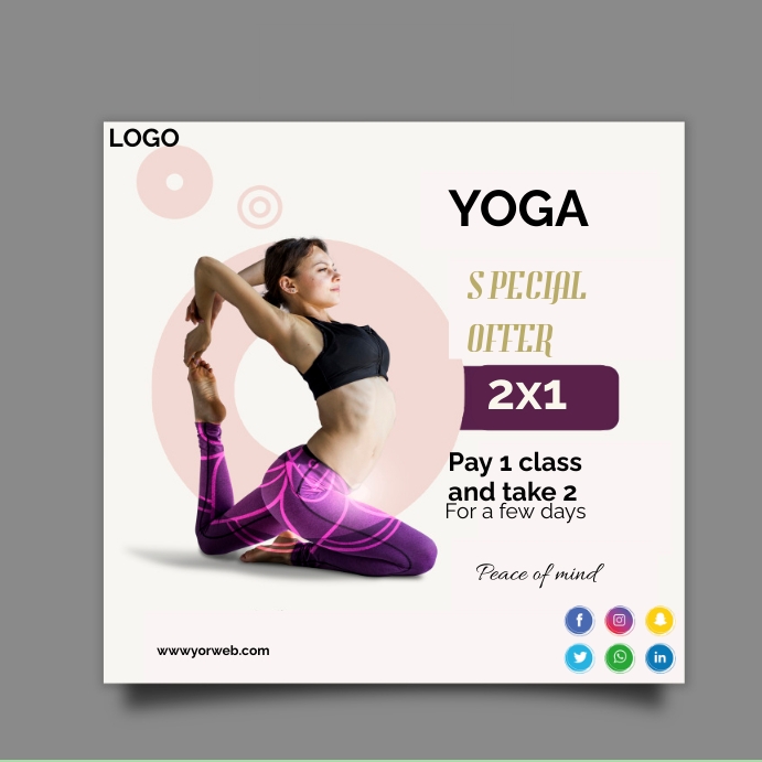 YOGA SPECIAL OFFER YOGA ONLINE ADDS Instagram Post template