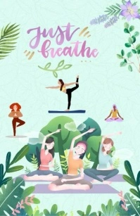 Yoga spritual health body soul Tabloid template