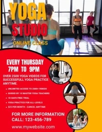 yoga studio online classes flyers Løbeseddel (US Letter) template