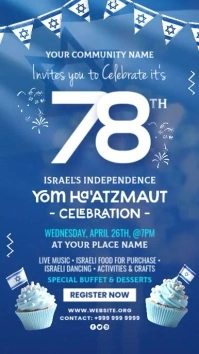 Yom Haatzmaut Celebration Invite Template Instagram Story