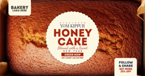 Yom Kippur Honey Cake Post Template Изображение, которым поделились на Facebook