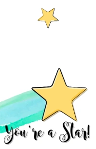 You're a Star Card Half Page Wide template
