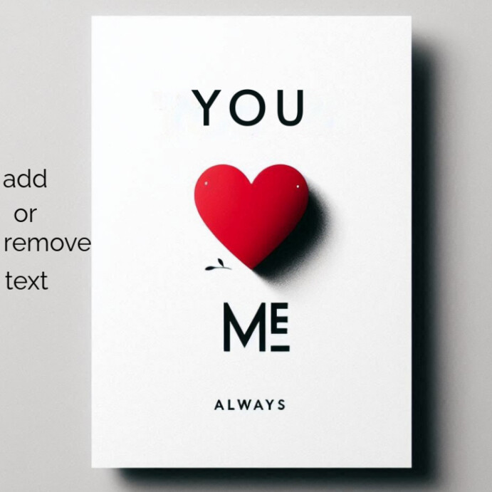 You & Me Always Heart Love Card Design Instagram Post template