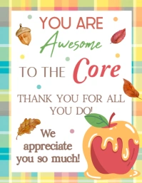 You Are Awesome to the Core Caramel Apple Appreciation Sign Flyer (US Letter) template