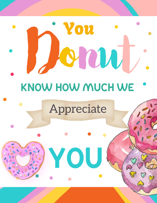 You donut know how much we appreciate you, Ulotka (US Letter) template