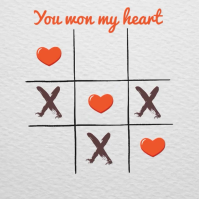 Interactive Valentine's Day Tic-Tac-Toe - XOXO Engagement Social Media Video Square (1:1) template