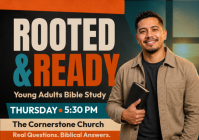Brązowy Young Adults Bible Study A4 Template