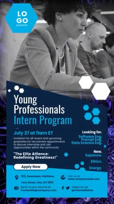 Young Intern Program Display Template | PosterMyWall