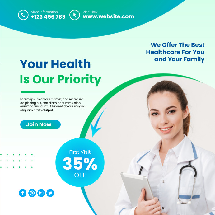 Your Health Is Our Priority Poster Template PosterMyWall