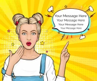Your Message Fun Vector Large Rectangle template