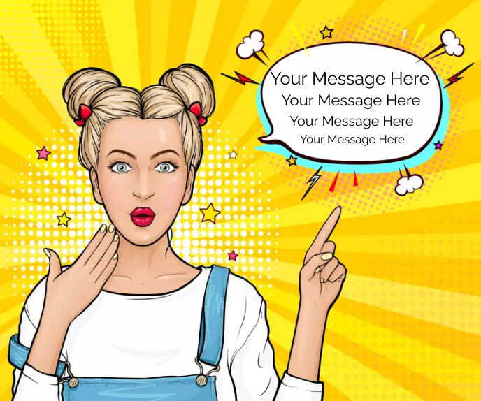 Your Message Fun Vector 大矩形广告 template
