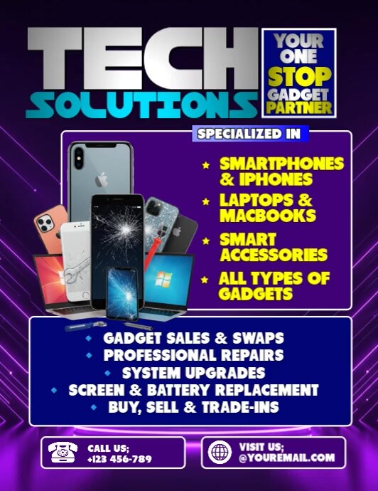 Your One-Stop Tech Partner Flyer (US Letter) template