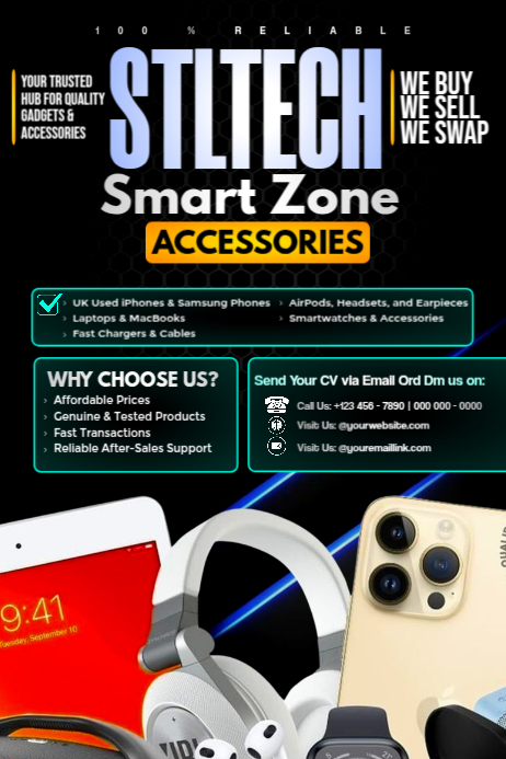 Your One-Stop Tech Smart Zone Poster template