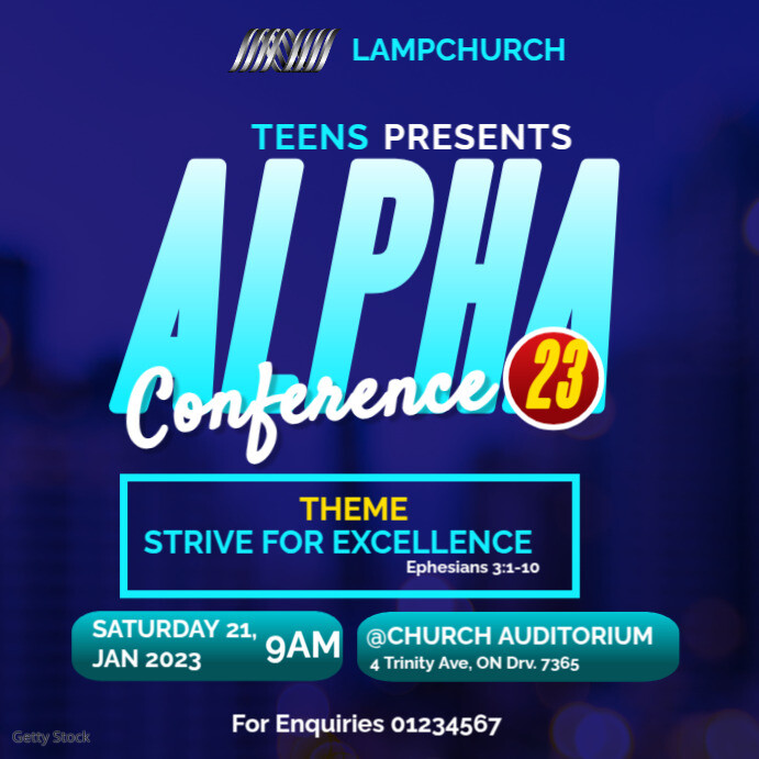 Youth & Teenagers Conference flyer Instagram Post template