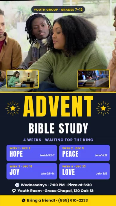 Youth Advent Bible Study Series Template | PosterMyWall