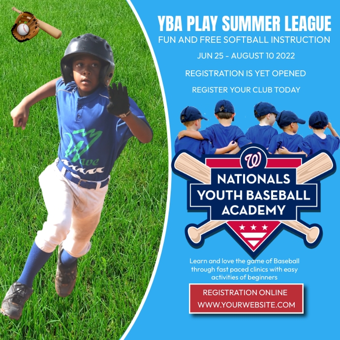 Summer Baseball Roster Copy of youth baseball summer league template | PosterMyWall