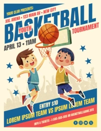 Youth Basketball Tournament Flyer Volante (Carta US) template