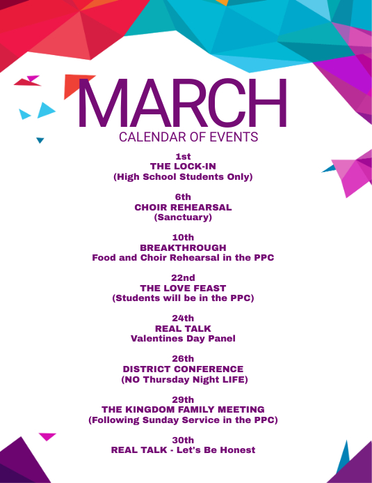 Youth Calendar Template PosterMyWall