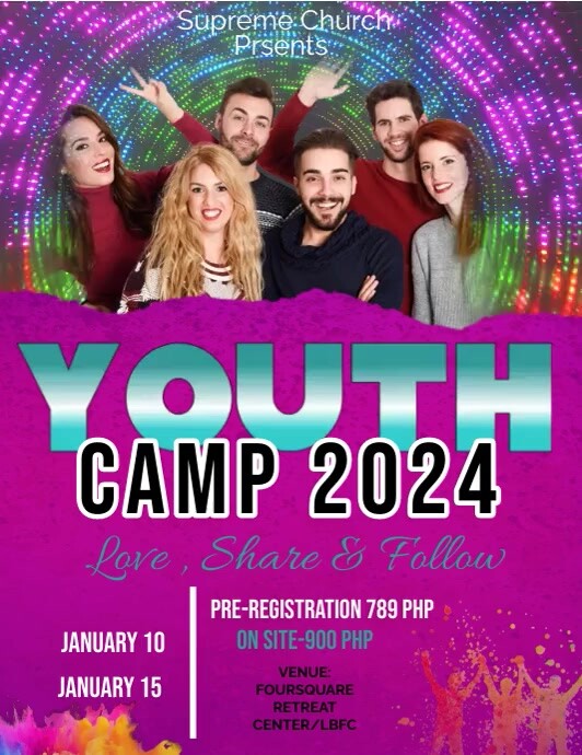 Youth Camp 2024 Рекламная листовка (US Letter) template