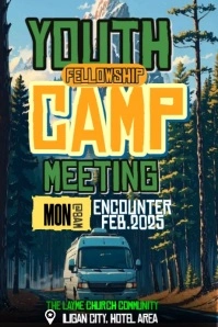 Youth Camp Fellowship Póster template