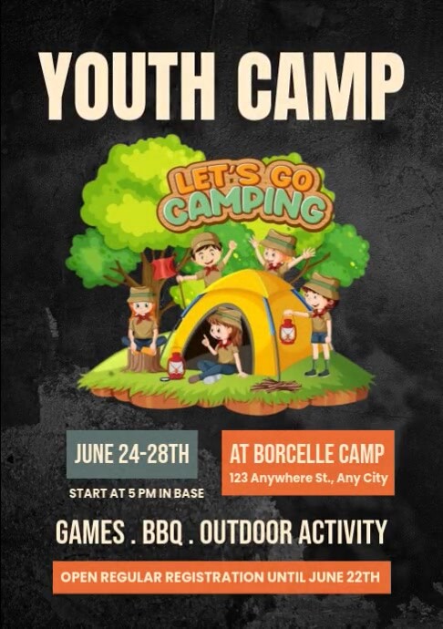 Youth Camp Poster A4 template