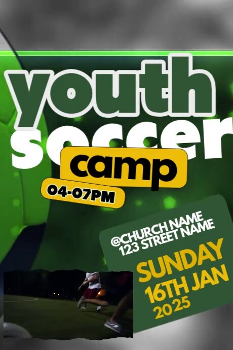 Youth Camp Soccer Night Poster template