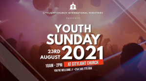 Brown Youth Sunday Church Event Digitalt display Template