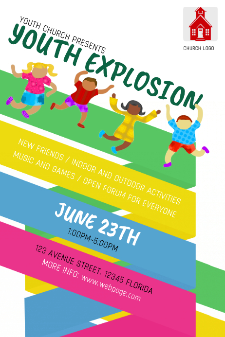 Youth Church Flyer Template Postermywall