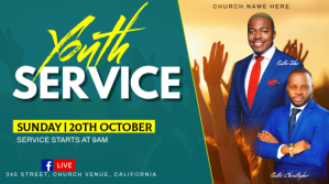 Turquoise Youth Church Service Præsentation Template