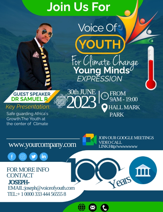 Youth Climate Expression Folheto (US Letter) template