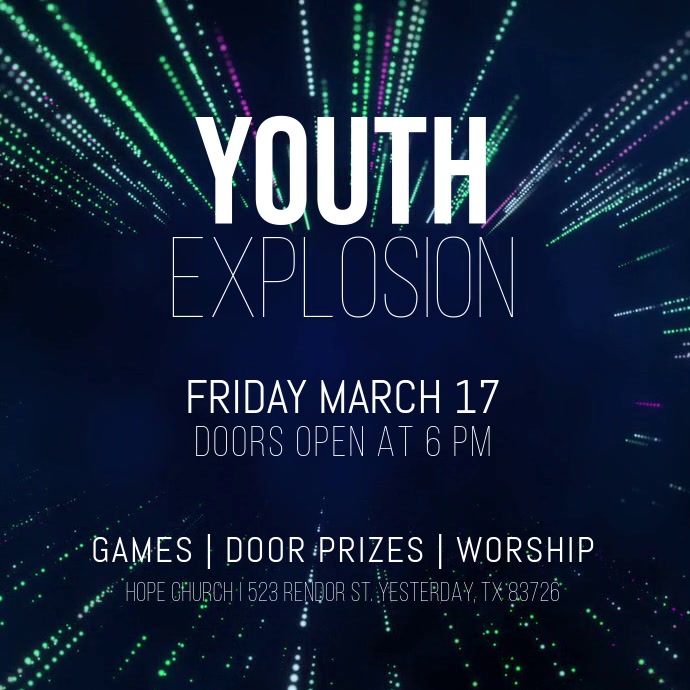 Explosion Design Post Youth Explosion Template | PosterMyWall