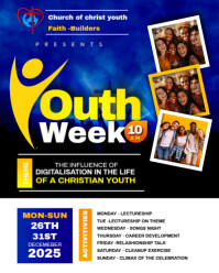 Blue Christian Youth Event Instagram Portrait Template