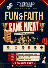 Black Youth Fellowship Game Night A4 Template