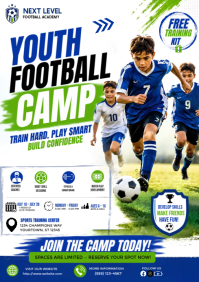 White Youth Football Camp A4 Template
