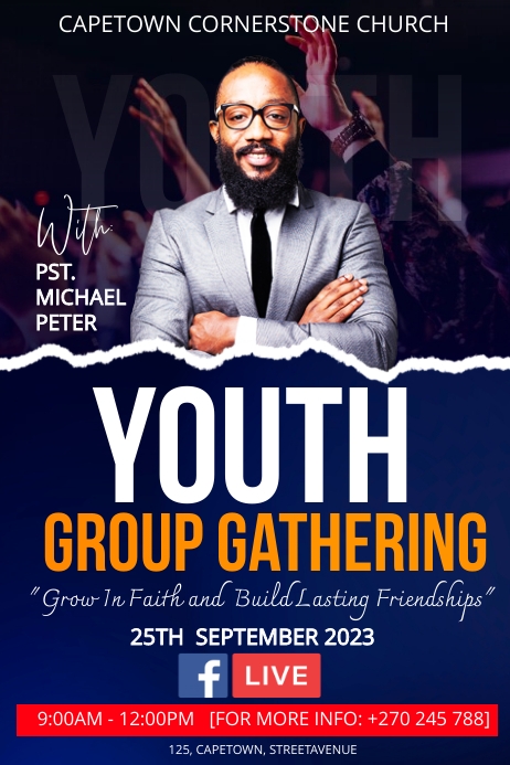 Group Poster Simple Youth group gathering poster Template | PosterMyWall