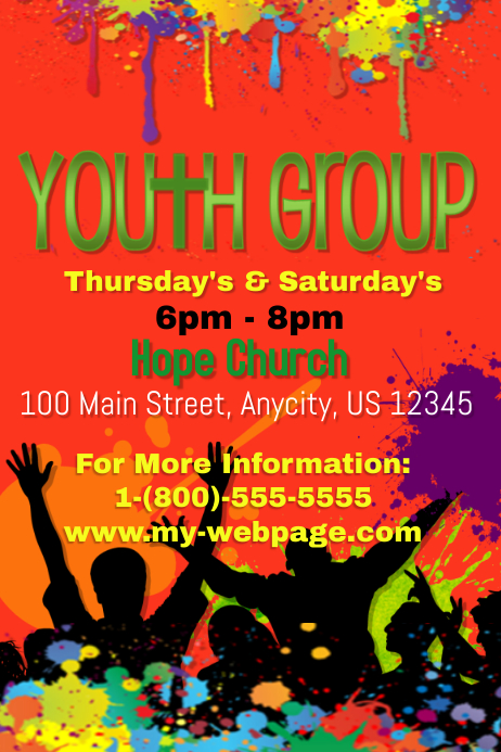 Group Poster Simple Youth Group Template | PosterMyWall