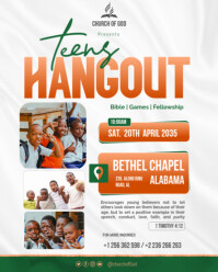 Youth hangout flyer design template | church flyer design Instagram Portrait