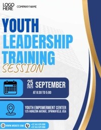 白色 Youth Leadership Training Flyer Template