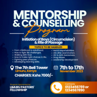 Youth Mentorship & Counselling Program Flyer Instagram-Beitrag template