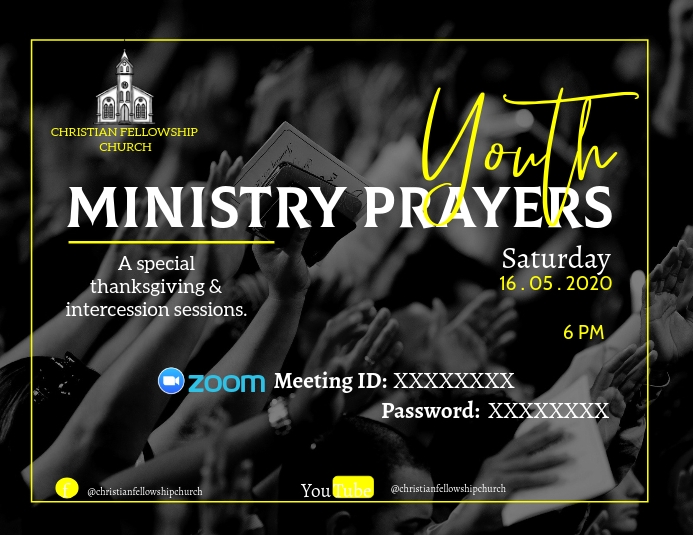 Youth ministry prayers flyer template