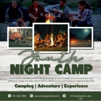 Youth Night Camping Instagram-opslag template