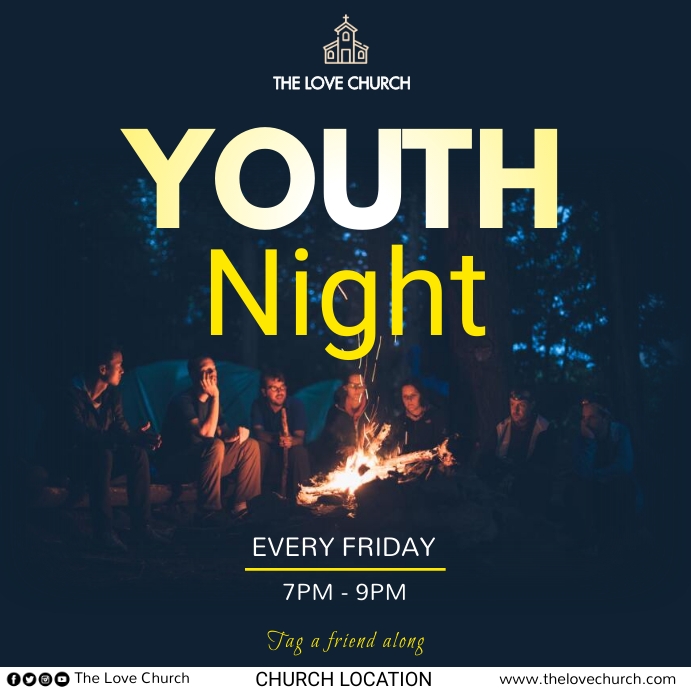 Youth Night Instagram Post template