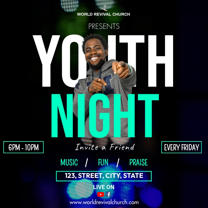 YOUTH NIGHT Instagram Post template