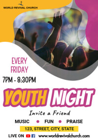 Youth Night Event Flyer A3 template