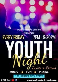 Youth Night Flyer A3 template