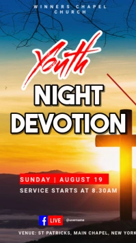 youth night service event flyer Instagram Story template